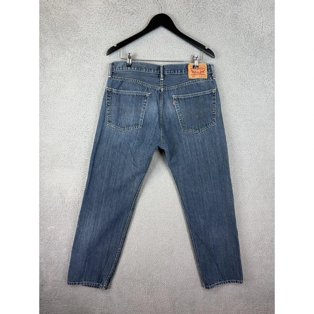 Levis 505 Jeans Mens 36x32 Blue Medium Wash Regular Fit Straight Denim Pants Men